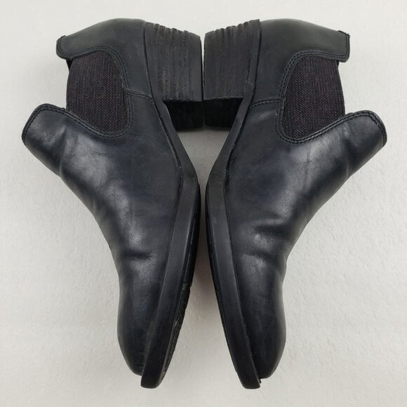 Born Dallia Leather Ankle Boot Womens 9 Black Chelsea Slip On Moto Bootie - Picture 6 of 14
